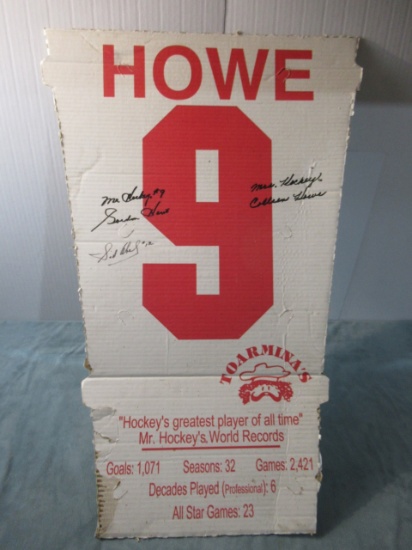 Gordie Howe/Sid Abel Signed Pizza Box