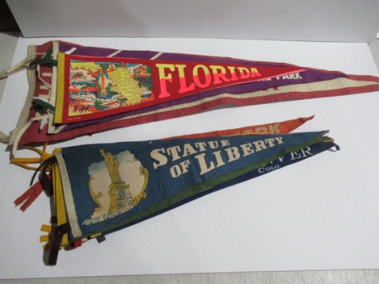 Vintage Felt Pennant Lot - Travel