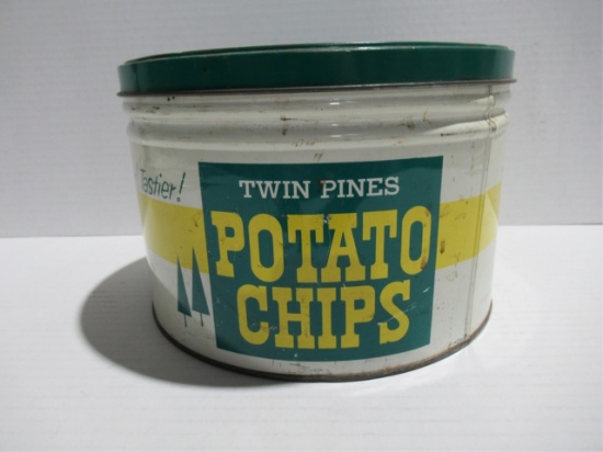 Twin Pines Potato Chips Tin/Detroit