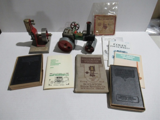 Model Steam Engine and Book Lot