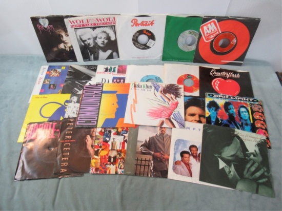 Group of (25) Single 7" Vinyl Records