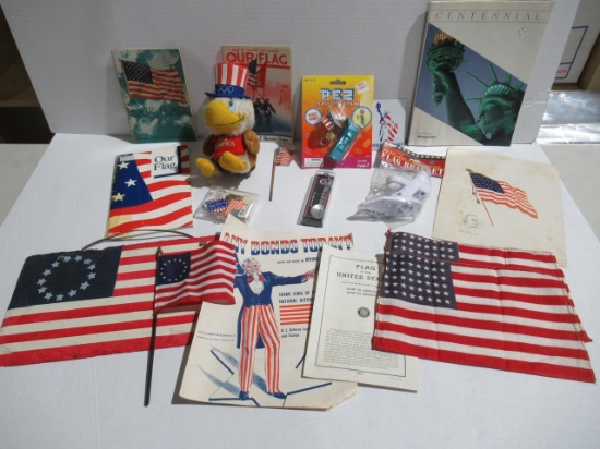 U.S. Flag/Patriotic Collectibles Box Lot