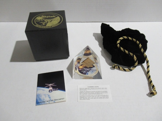 NASA Skylab Fragment in Pyramid Paperweight