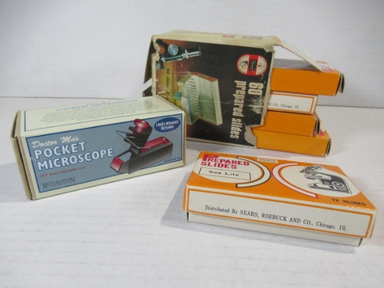 Pocket Microscope & Slides Lot of (2)