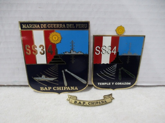 Peruvian Navy Metal Plaques Lot of (3)