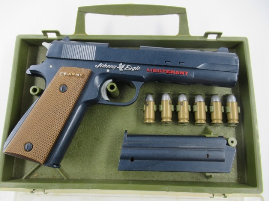 1965 Johnny Eagle Lieutenant Pistol Cap Gun + Case