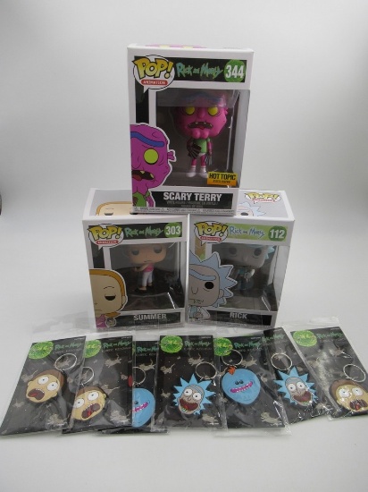 Rick and Morty Funko Pop/Keychains Lot