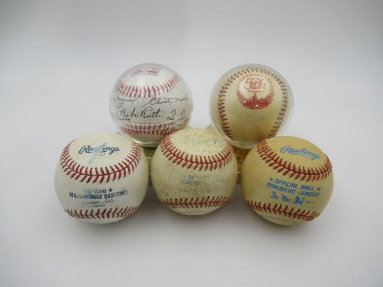 Game Used/Commemorative Baseballs Lot