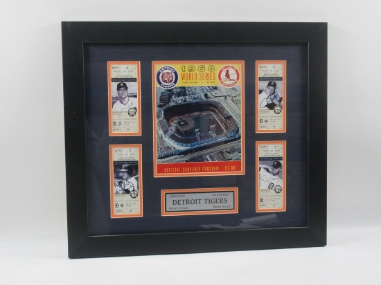 1968 Detroit Tigers Framed Program W/Autographs!