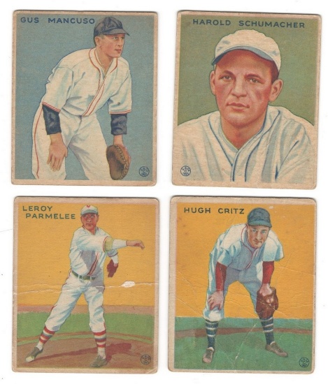 1933 Goudey Gum Co. Baseball Card Lot of (4)