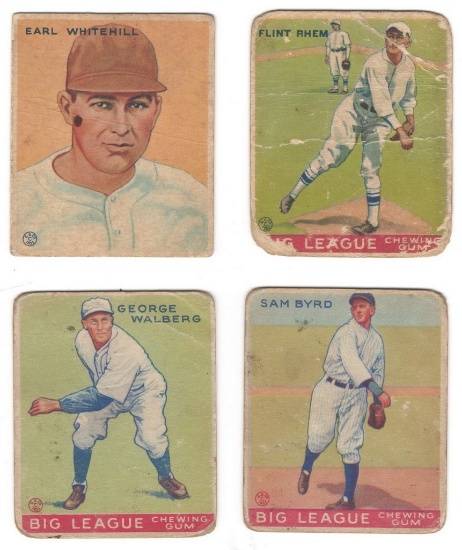 1933 Goudey Gum Co. Baseball Card Lot of (4)