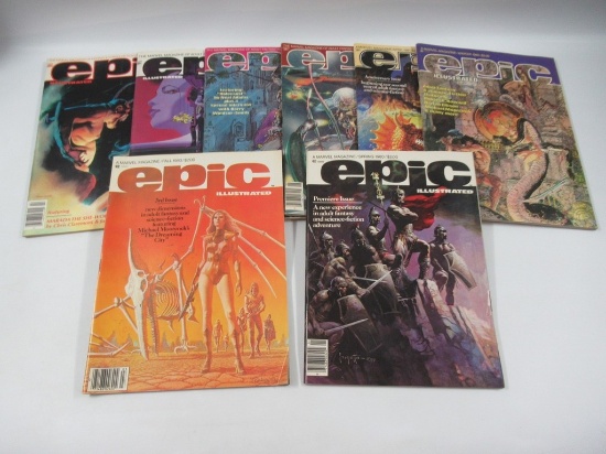 Epic Illustrated #1/3/4/5/6/7/8/10 1980 Marvel