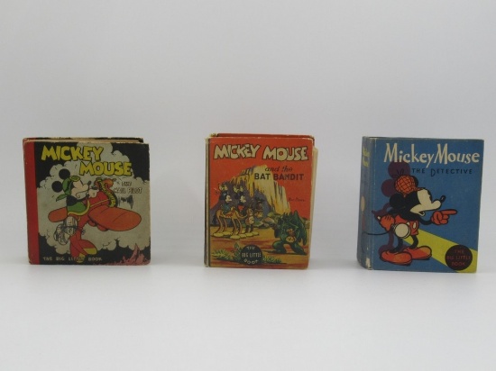 Mickey Mouse Big Little Book Lot of (3) 1930s
