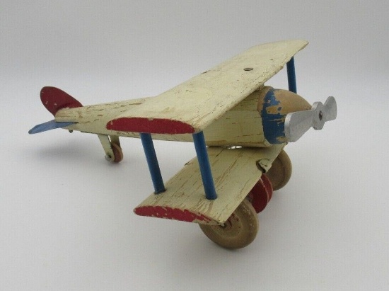 Vintage Gibbs Wooden No. 79 1920s Bi-Plane