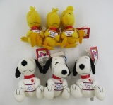 Snoopy & Woodstock Prestige Happy Valentine's Day Squeak Plush Lot of (6)