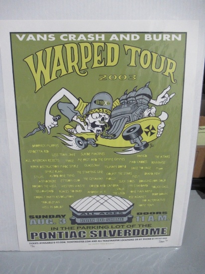 Vans Warped Tour 2003 Signed Concert Poster