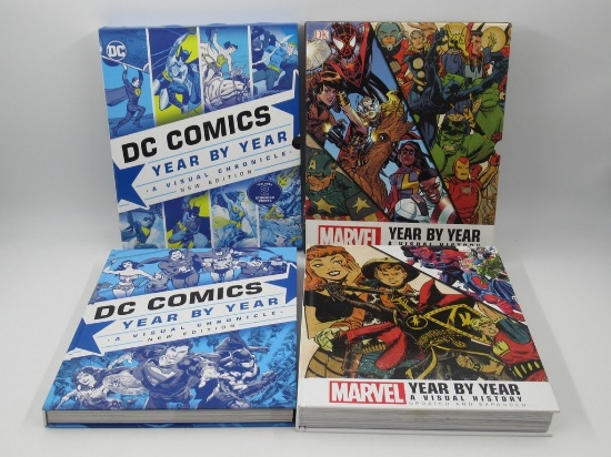 Year By Year A Visual History Of Marvel + DC Hardcover Group of (2)