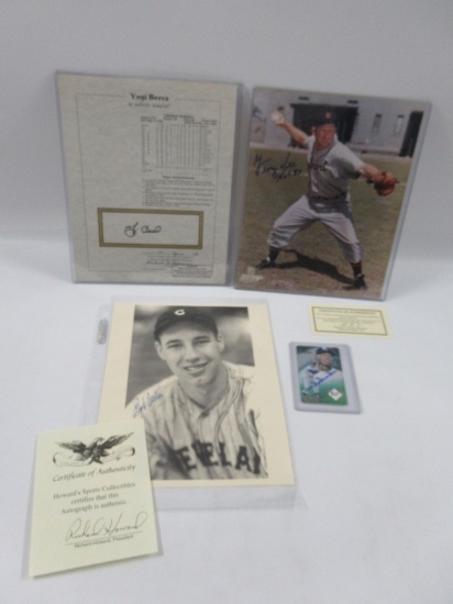 Yogi Berra/Snider/Feller/Kell Autograph Lot