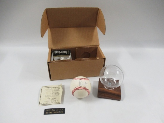 Nolan Ryan All-Time Strikeout King Baseball w/CoA