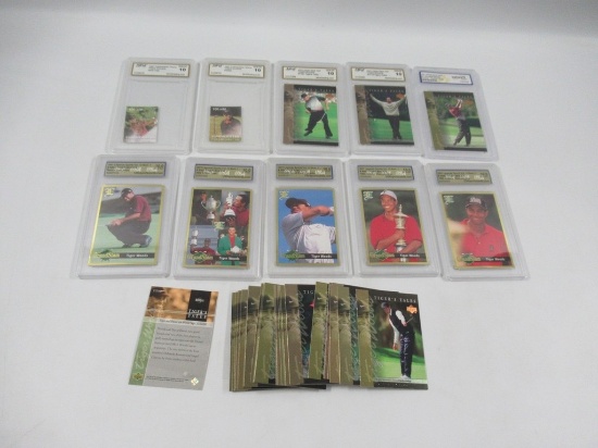 Tiger Woods Graded Card/Stamp Lot/Rookie + Set