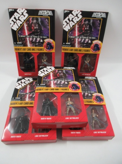 Star Wars Father's Day Card & 2 Figures Lot