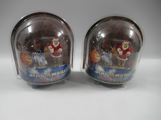 Star Wars 2002 Holiday Edition R2-D2 + C-3PO Figure Set Lot