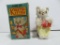 Vintage Knittin' Kitten Wind-Up Toy w/ Original Box