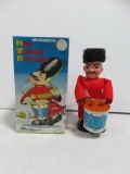 Vintage 1960s Marx Mad Russian Drummer Tin Wind-Up Toy