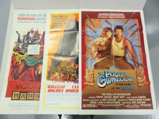 Hannibal 1960/The Devil's Brigade 1968/The Perils of Gwendoline 1984 One Sheet Posters