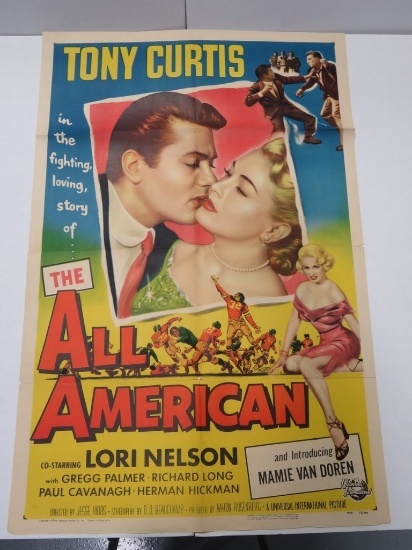 All American 1953 Tony Curtis One Sheet Poster
