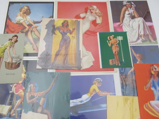 Pin-Up Variety Illustration/Lithograph Print Lot