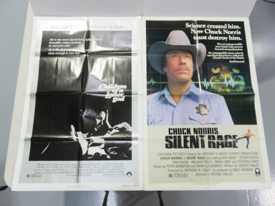 Children of a Lesser God 1986 & Silent Rage 1982 One Sheet Posters