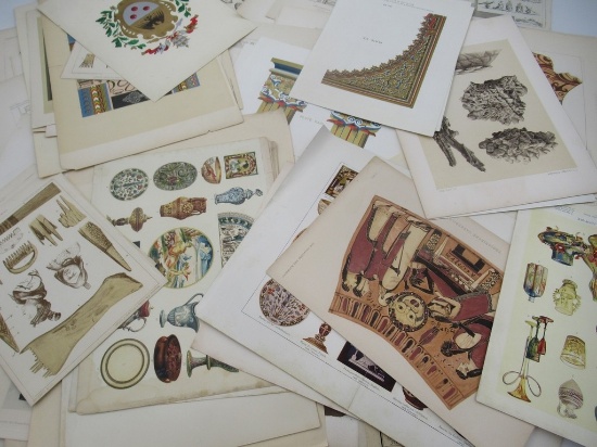Architecture & Design Themed Variety Illustration/Lithograph Print Lot