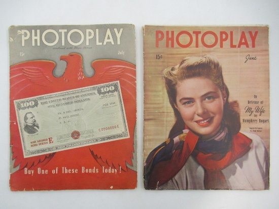 Photoplay 1944 + 1946 Vintage Film Magazines| Ingrid Bergman