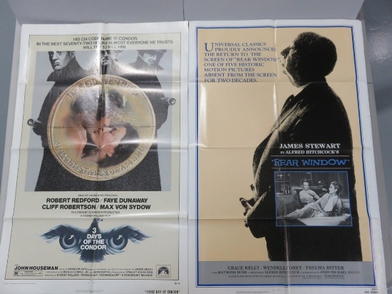 Three Day of Condor 1975 & Rear Window Re-Release 1983 One Sheet Posters