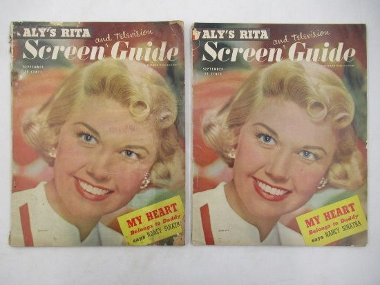 Screen Guide 1949 Vintage Film Magazine x2 | Doris Day