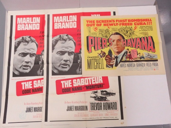 Pier 5, Havana 1959/The Saboteur 1965 One & Half Sheet Posters