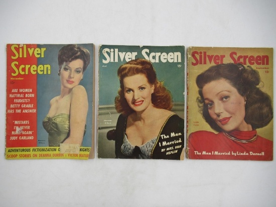 Silver Screen 1940's Vintage Film Magazine Lot (3)