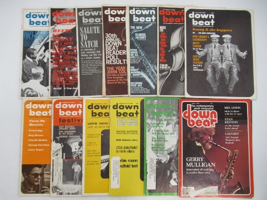 Down Beat 1960's + 1970's Vintage Music Magazine Lot (12)