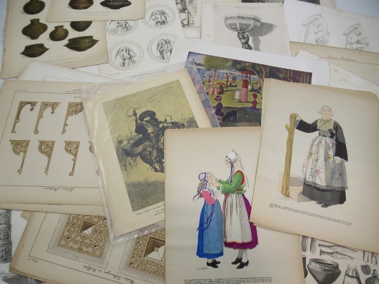 Variety Illustration/Lithograph Print Lot