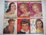 Modern Screen 1950's Vintage Film Magazine Lot (6)