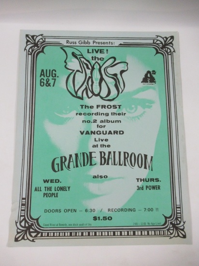 1969 Grande Ballroom Detroit Poster - The Frost