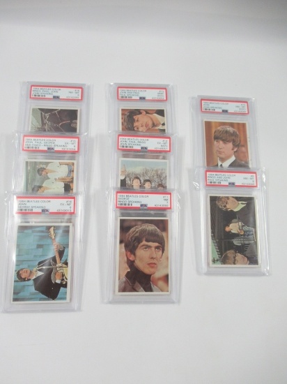 Beatles 1964 Color Cards #9-16 PSA Graded!