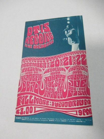 Otis Redding/Grateful Dead 1966 Fillmore Handbill