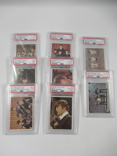 Beatles 1964 Color Cards #17-24 PSA Graded!
