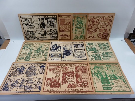 Vintage Movie Theater Fold-Out Program Insert Lot of (10)