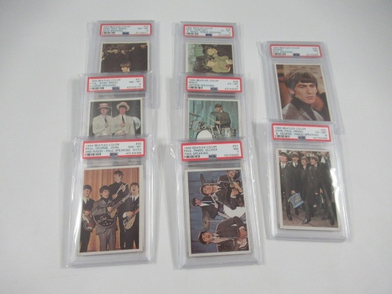 Beatles 1964 Color Cards #25-32 PSA Graded!