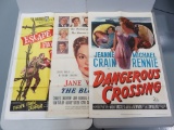Escape From Terror 1957/The Blue Veil 1951/Dangerous Crossing 1953 One Sheet Posters