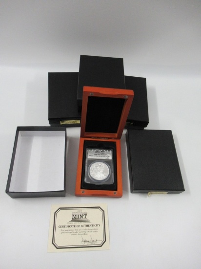 Lot of 4 Graded US Silver Eagles MS70
