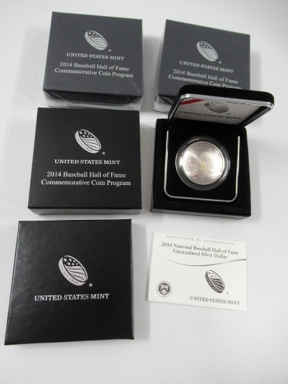 2014 Bball HoF Unc Silver Dollar Lot of 3